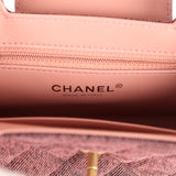 Chanel Small Kelly Shopper Pink Washed Denim Brushed Gold Hardware