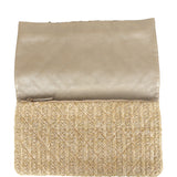 Chanel CC Woven Clutch Gold Natural Raffia Antique Gold Hardware