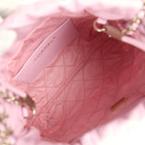 Chanel Mini 22 Bag Pink Shiny Calfskin Brushed Gold Hardware