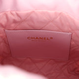 Chanel Mini 22 Bag Pink Shiny Calfskin Brushed Gold Hardware