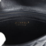 Chanel Mini Pearly Chain Flap Bag Black Lambskin Brushed Gold Hardware