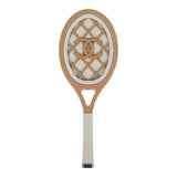 Chanel "Monte-Carlo" Mini Crossbody Tennis Bag Light Pink and White Canvas Light Gold Hardware