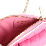 Chanel "Monte-Carlo" Mini Crossbody Tennis Bag Light Pink and White Canvas Light Gold Hardware