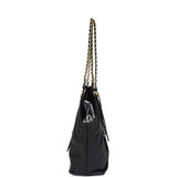 Chanel Small Coco Shopping Bag Black Calfskin Antique Gold Hardware