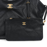 Chanel Small Coco Shopping Bag Black Calfskin Antique Gold Hardware