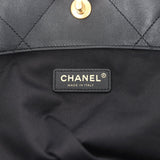 Chanel Small Coco Shopping Bag Black Calfskin Antique Gold Hardware