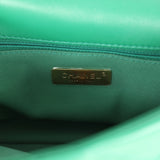 Chanel Medium 19 Flap Green Shiny Lambskin Mixed Metal Hardware