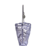 Chanel Mini 22 Bag Purple Metallic Calfskin Brushed Silver Hardware