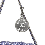 Chanel Mini 22 Bag Purple Metallic Calfskin Brushed Silver Hardware