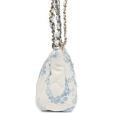 Chanel Large Coco Beach Hobo Bag in White and Blue Denim Light Gold Hardware