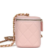 Chanel Small CC Vanity Case Light Pink Caviar Faux Pearls Brushed Gold Hardware