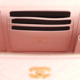 Chanel Small CC Vanity Case Light Pink Caviar Faux Pearls Brushed Gold Hardware