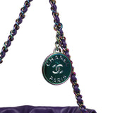 Chanel Mini 22 Bag Dark Purple Lambskin Rainbow Hardware
