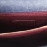 Pre-owned Chanel Small Coco Top Handle Navy Blue Chevron Caviar Antique Gold Hardware