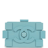 Pre-owned Chanel Supermarket Boy Brick Lego Minaudiere Clutch Light Blue Plexiglass Silver Hardware