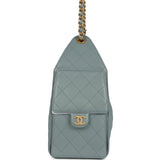 Chanel Small 25 Hobo Bag Green Caviar Antique Gold Hardware