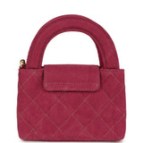 Chanel Nano Kelly Shopper Fuchsia Washed Denim Brushed Gold Hardware