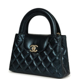 Chanel Small Kelly Shopper Metallic Blue Calfskin Brushed Gold Hardware