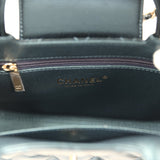 Chanel Small Kelly Shopper Metallic Blue Calfskin Brushed Gold Hardware