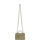 Chanel Trendy Top Handle Long Vanity Case with Chain Khaki Caviar Light Gold Hardware