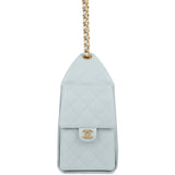 Chanel Small 25 Hobo Bag Light Blue Caviar Antique Gold Hardware