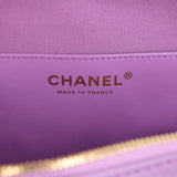 Chanel CC In Love Large Heart Bag with Chain Purple Lambskin Light Gold Hardware