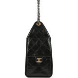 Chanel Small 25 Hobo Bag Black Shiny Crumpled Calfskin Mixed Metal Hardware