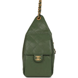 Chanel Small 25 Hobo Bag Khaki Caviar Antique Gold Hardware