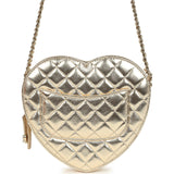 Chanel CC In Love Large Heart Bag with Chain Gold Metallic Lambskin Light Gold Hardware