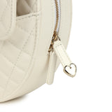 Chanel CC In Love Large Heart Bag with Chain White Lambskin Light Gold Hardware