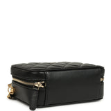 Chanel Mini Pearl Crush Clutch Bag with Chain Black Lambskin Antique Gold Hardware