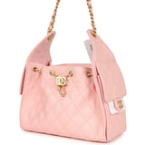 Chanel Small 25 Hobo Bag Light Pink Caviar Antique Gold Hardware