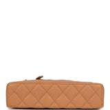 Chanel Top Handle Long Vanity Case with Chain Dark Beige Shiny Caviar Light Gold Hardware