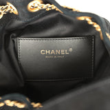 Chanel Large Drawstring Bucket Bag Black Suede Gold Hardware