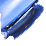 Chanel Mini Coco Top Handle Flap Bag Dark Blue Shiny Caviar Light Gold Hardware