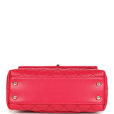 Chanel Mini Coco Top Handle Flap Bag Dark Red Shiny Caviar and Burgundy Lizard Light Gold Hardware