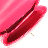 Chanel Mini Coco Top Handle Flap Bag Dark Red Shiny Caviar and Burgundy Lizard Light Gold Hardware