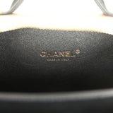 Pre-owned Chanel Small CC Filigree Vanity Case Black and Beige Caviar Antique Gold Hardware