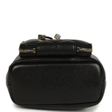 Chanel Mini Top Handle Bucket Bag with Chain Black Shiny Caviar Light Gold Hardware