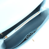 Chanel Small Coco Top Handle Flap Bag Light Blue Shiny Caviar Light Gold Hardware