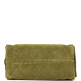 Chanel Medium 25 Hobo Bag Khaki Suede Antique Gold Hardware