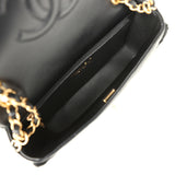 Chanel Medium Shearling Flap Bag Black Lambskin Brushed Gold Hardware