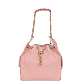 Chanel Medium 25 Hobo Bag Light Pink Caviar Antique Gold Hardware
