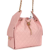 Chanel Medium 25 Hobo Bag Light Pink Caviar Antique Gold Hardware