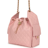 Chanel Medium 25 Hobo Bag Light Pink Caviar Antique Gold Hardware