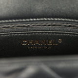Chanel Mini Shearling Flap Bag Black Lambskin Brushed Gold Hardware