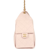 Chanel Small 25 Hobo Bag Light Pink Caviar Antique Gold Hardware