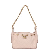 Chanel Mini 25 Hobo Bag Light Pink Caviar Antique Gold Hardware