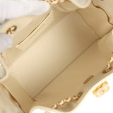 Chanel Small 25 Hobo Bag Light Beige Caviar Antique Gold Hardware