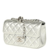 Chanel Mini CC Crush Flap Bag Silver Metallic Caviar Silver Hardware